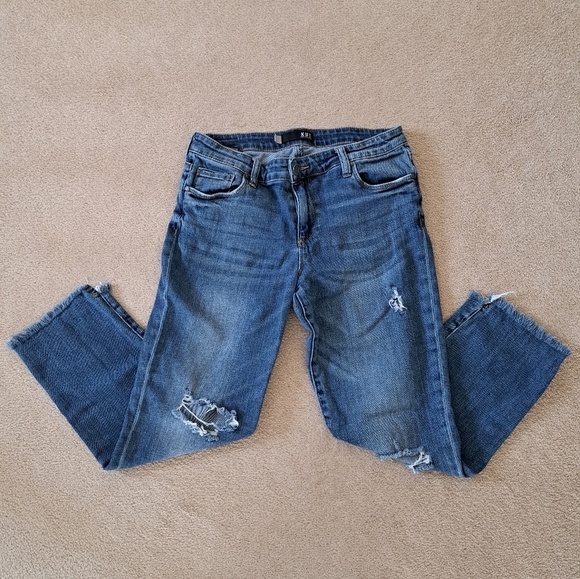 Kut From the Kloth Jeans Womens 8 Blue Distressed Reese Ankle Straight Leg - Picture 14 of 14